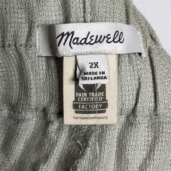 Madewell Plus Breezewoven Pull-On High-Rise Straight Pants White Size 2X - Picture 4 of 6